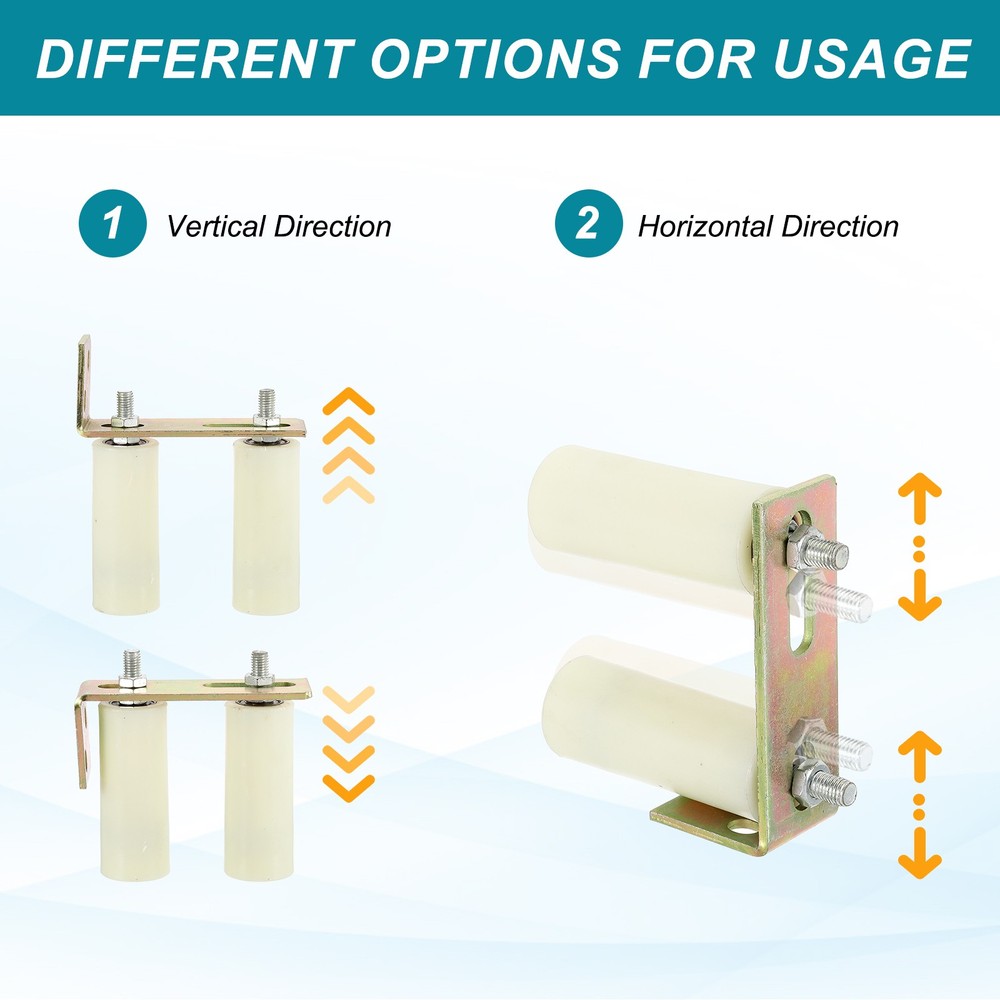Generic Adjustable Nylon Slide Gate Roller Set with Bracket, White