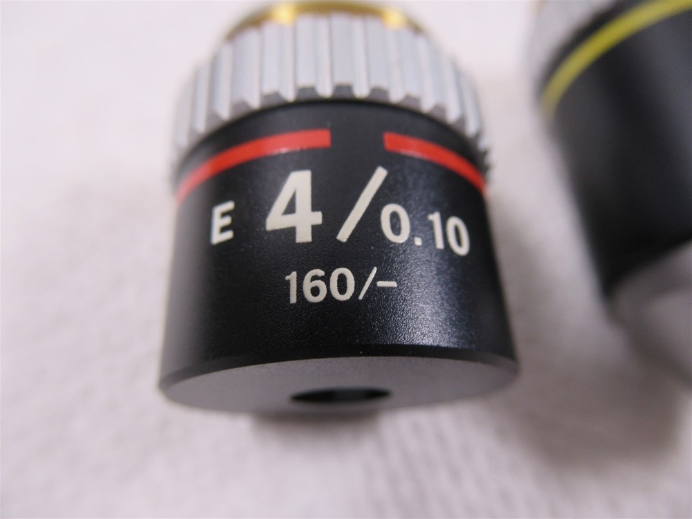 Nikon E 4x and 10x Microscope Objective Lenses 160mm Japan