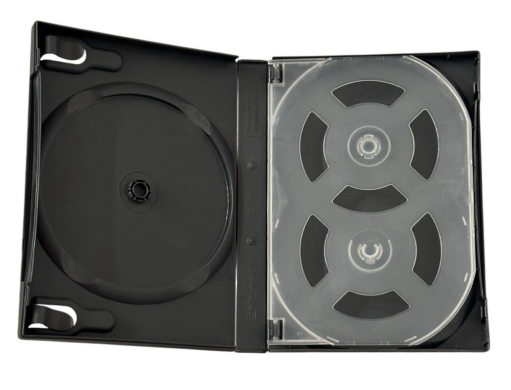 2-Pack-22mm Black 5 Disc DVD Cases With Booklet Clips