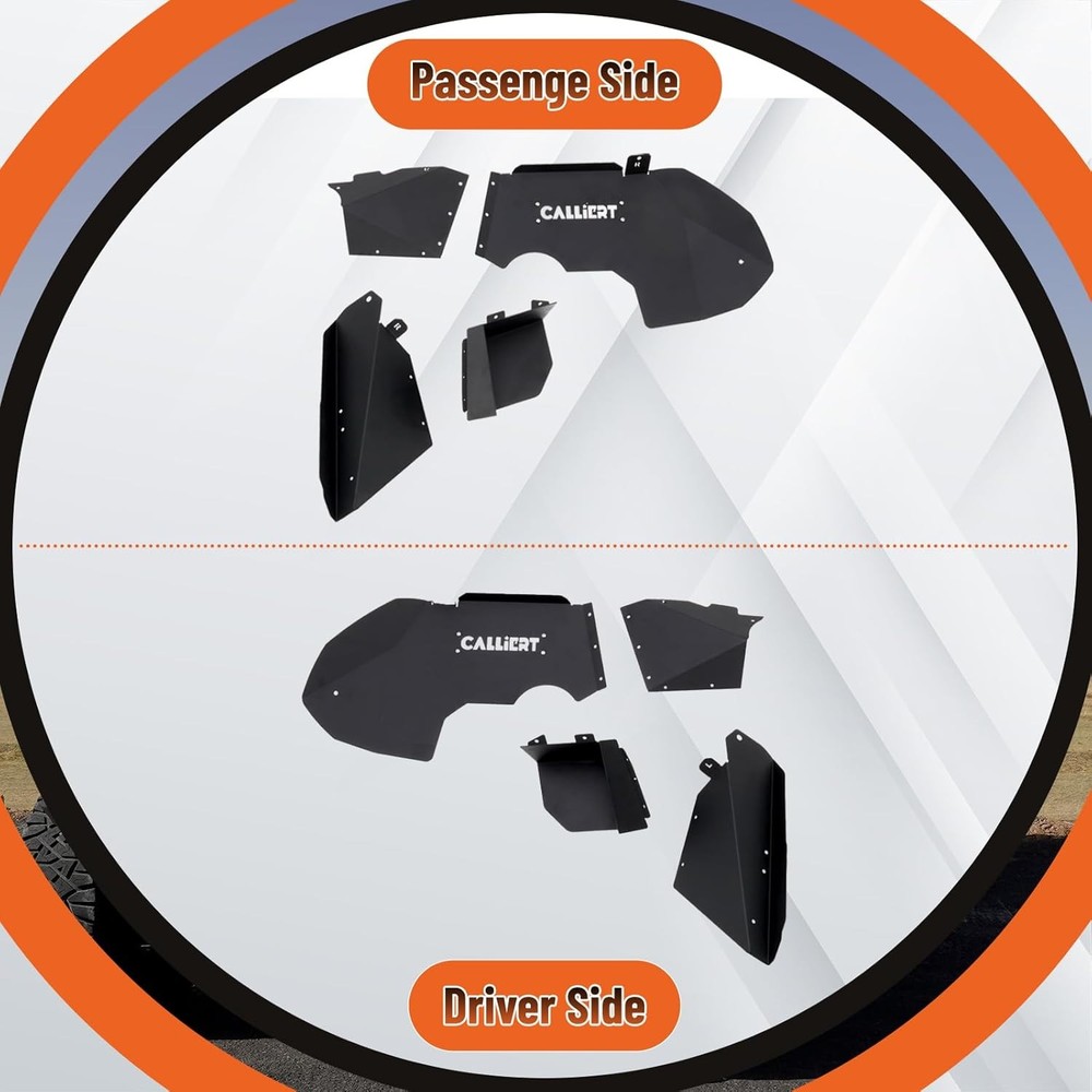 Aluminum Inner Fender Liners Jeep Gladiator JT 4pc