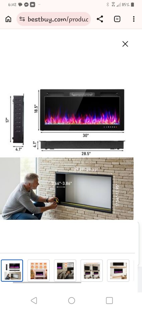 Electric Fireplace Insert With Remote