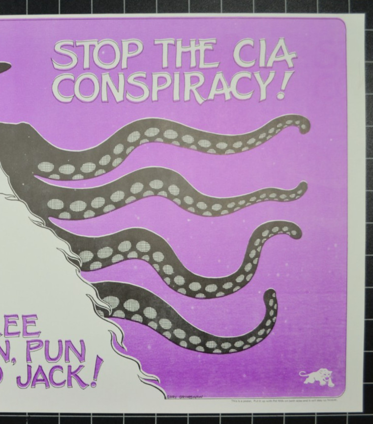 WHITE PANTHER PARTY - GARY GRIMSHAW - STOP THE CIA CONSPIRACY! - FREE JOHN, PUN