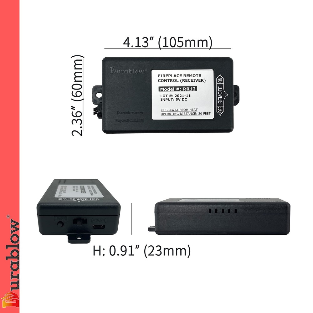 TR2004 Gas Fire Fireplace On/Off Remote Control Kit + Thermostat + Timer + Ba...