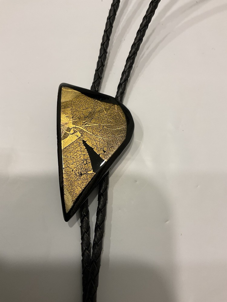 Western Bolo Tie With Black Braided Leather