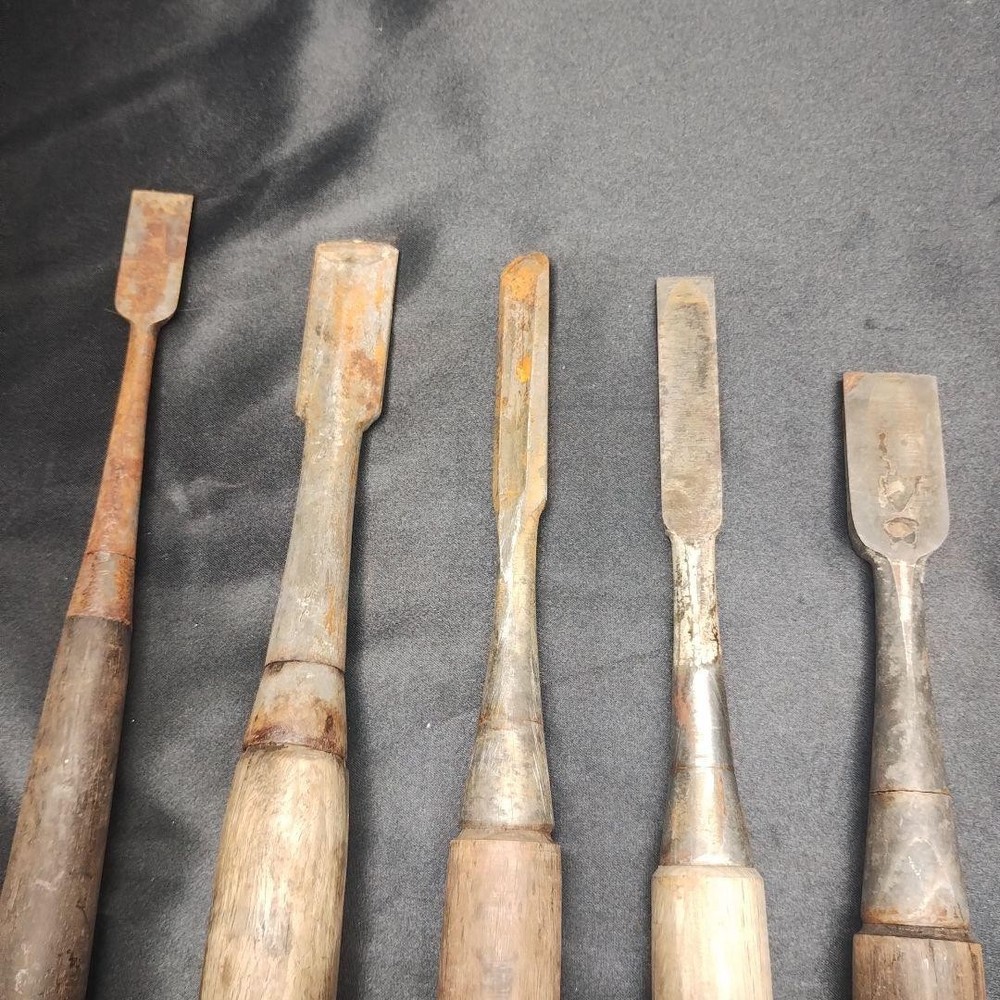 Nomi Chisel Set 19pc Vintage Hand Tool Metal Chisel Collection Assorted