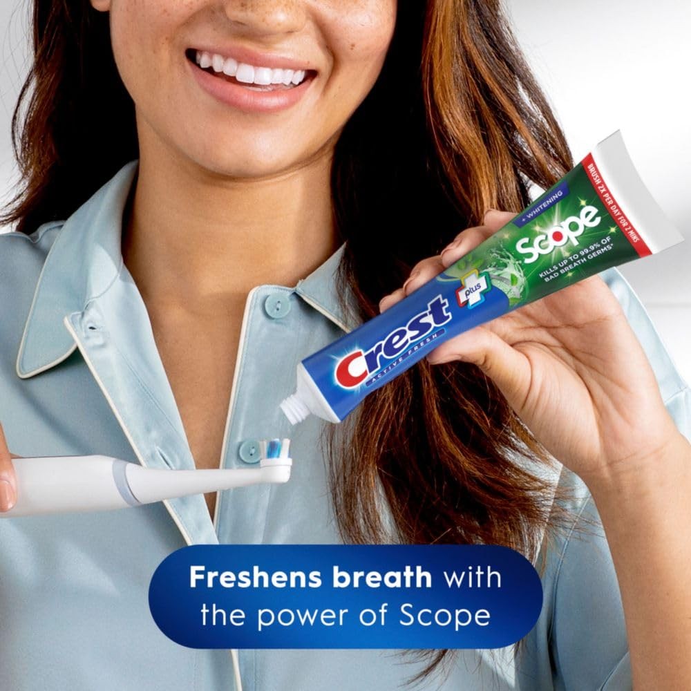 Crest Whitening Plus Scope, Complete Active Fresh + Whitening Toothpaste, 5....