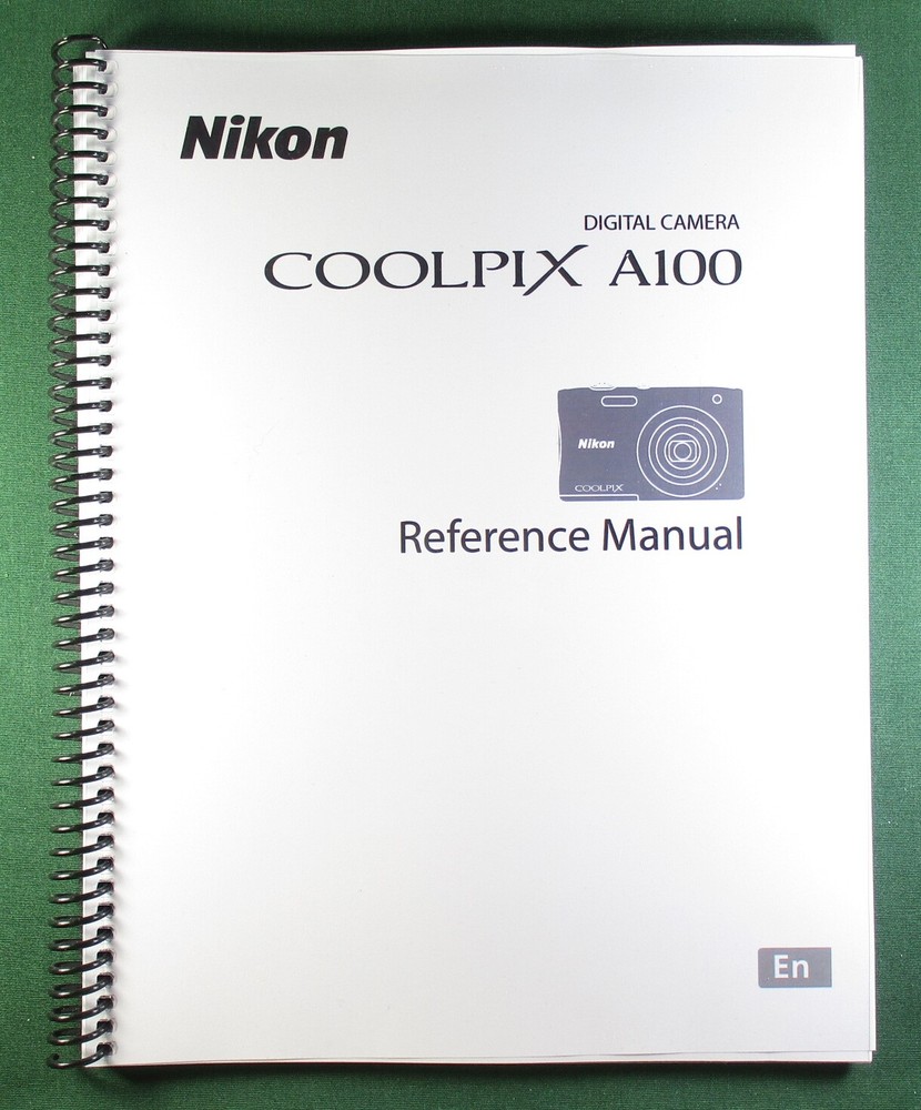Nikon CoolPix A100 Reference Manual: 144 Pages & Protective Covers
