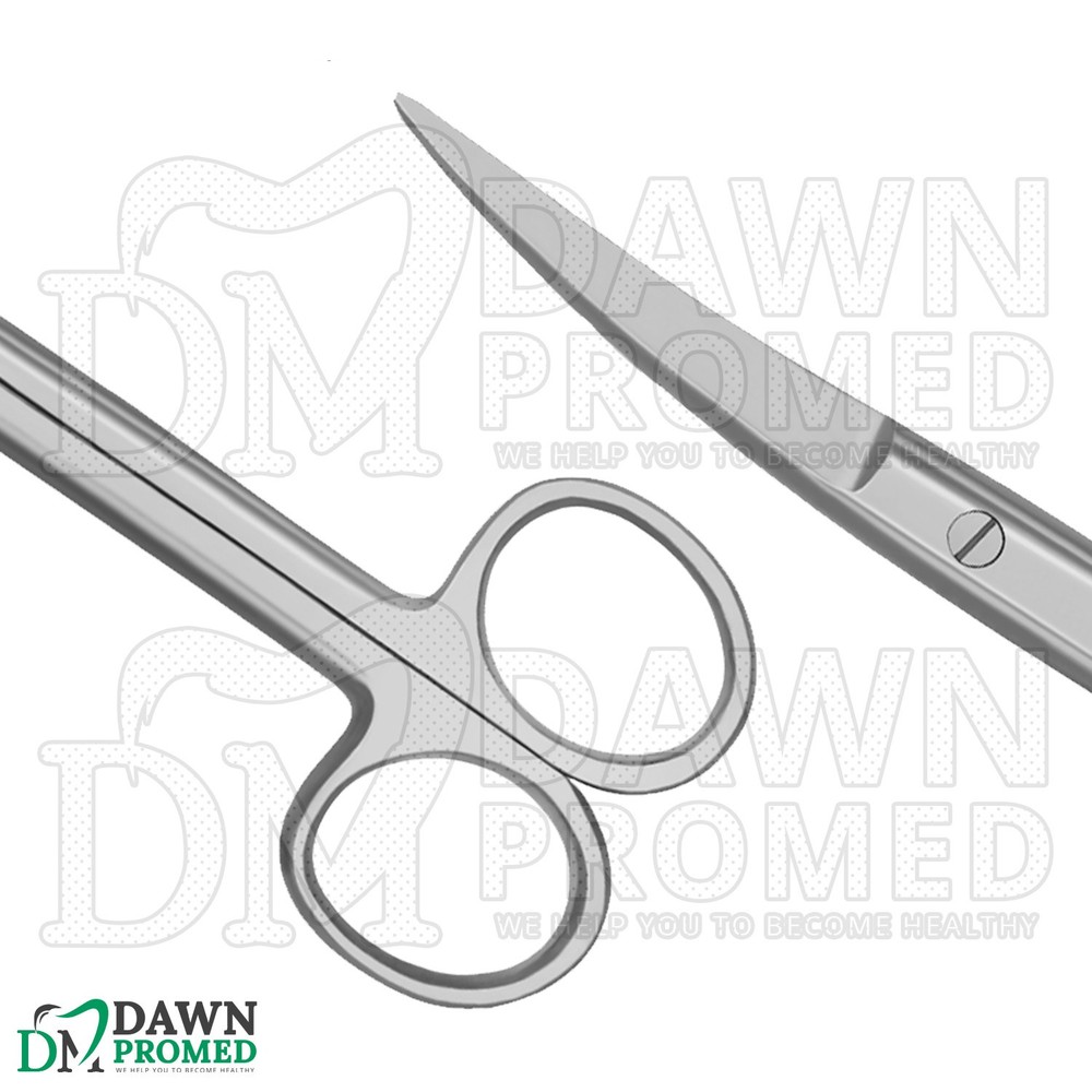 3 Pcs Operating Scissors 4.5" Curved Sharp Sharp Round Pattern Surgical Set