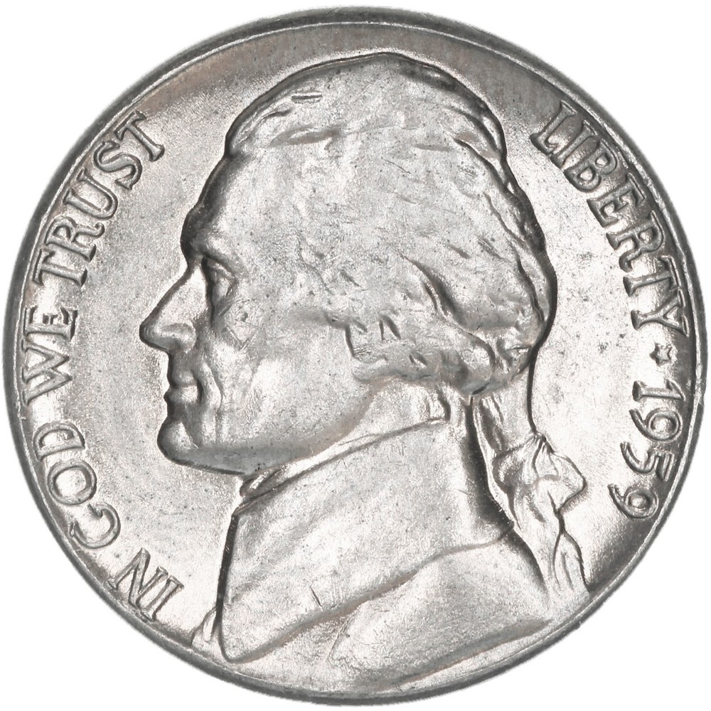 1959 D Jefferson Nickel About Uncirculated AU