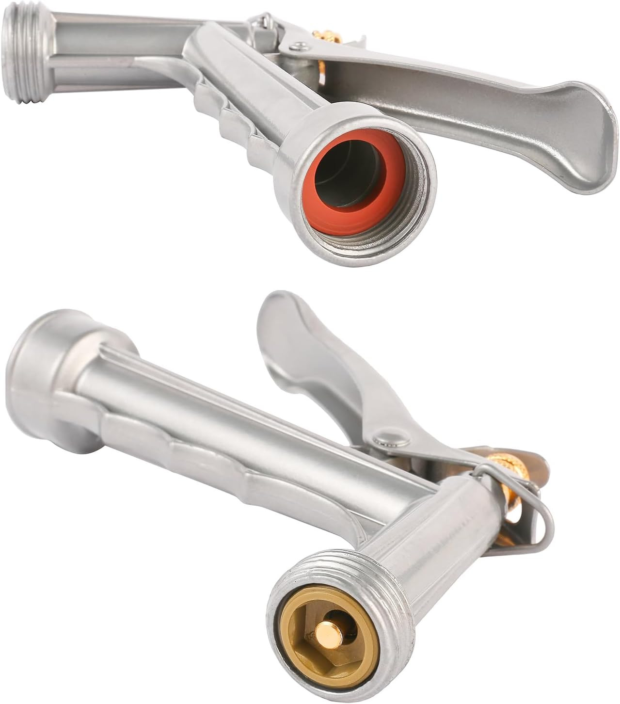 2-Pack Zinc Metal Garden Hose Nozzle, Adjustable Spray