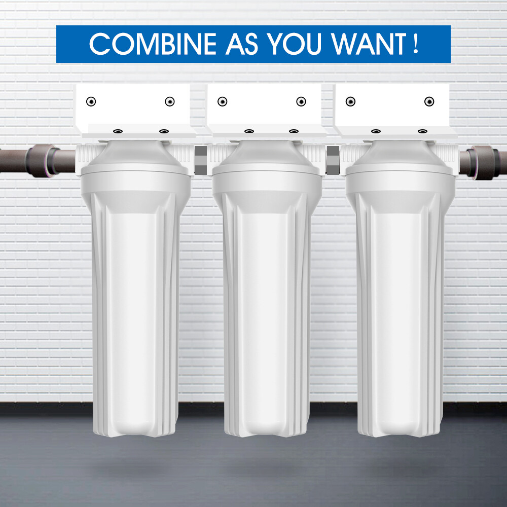 SimPure 3 Pack 10 Inch Whole House Water Filter Housing for 10" x 2.5" Filters