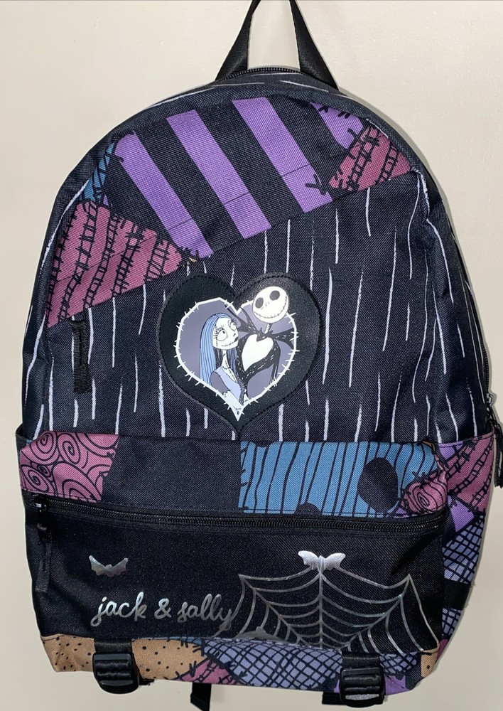 Nightmare Before Christmas Jack Skellington & Sally Multicolored Canvas Backpack