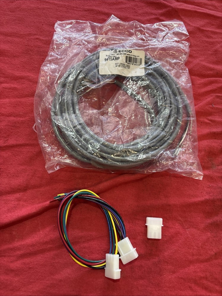 ECCO 9915AMP 15' Shielded Cable With Amp Connectors, ECCO Strobe Kit Cable 15'