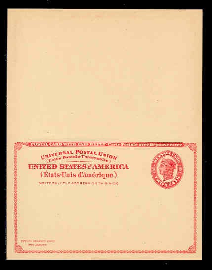 UY11 - MINT UNFOLDED MESSAGE-REPLY CARD