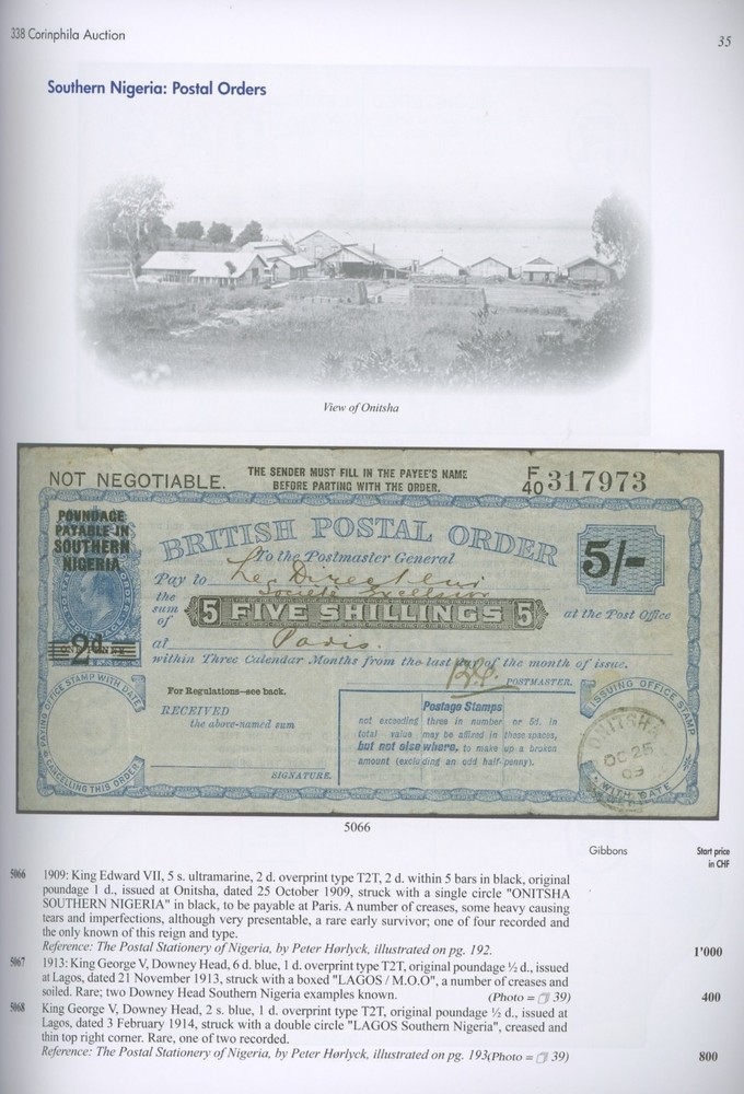 Nigeria Cameroon Sudan Specialized Auction Catalog Corinphila 2024