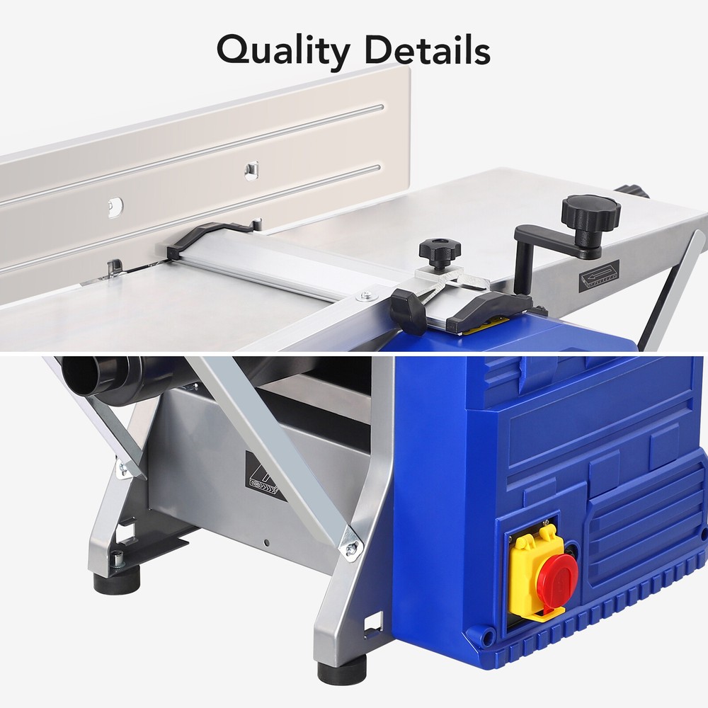 Powerful Benchtop Planer Worktable Thickness Planer w/ Extended Infeeding Table