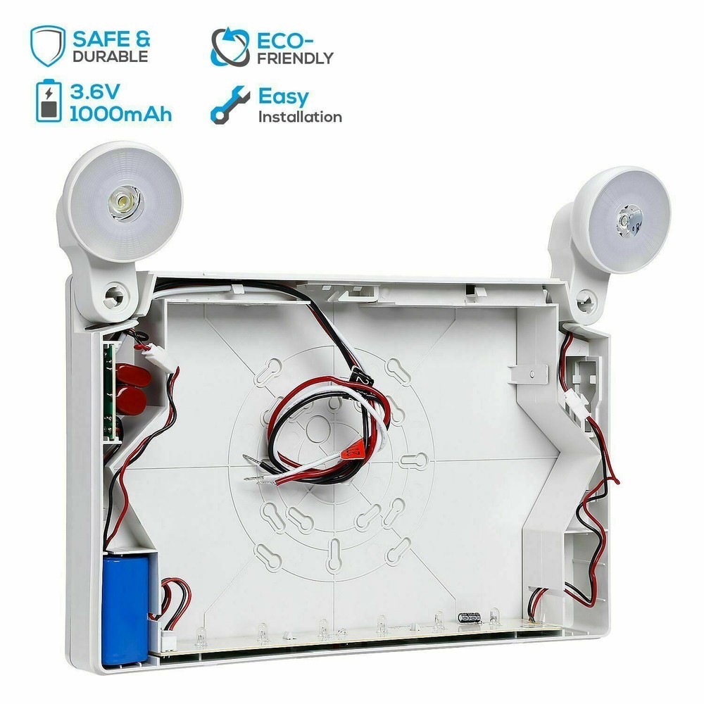 Red LED Exit Sign, UL-Listed Emergency Light - Dual LED Lamp ABS Fire Resistance