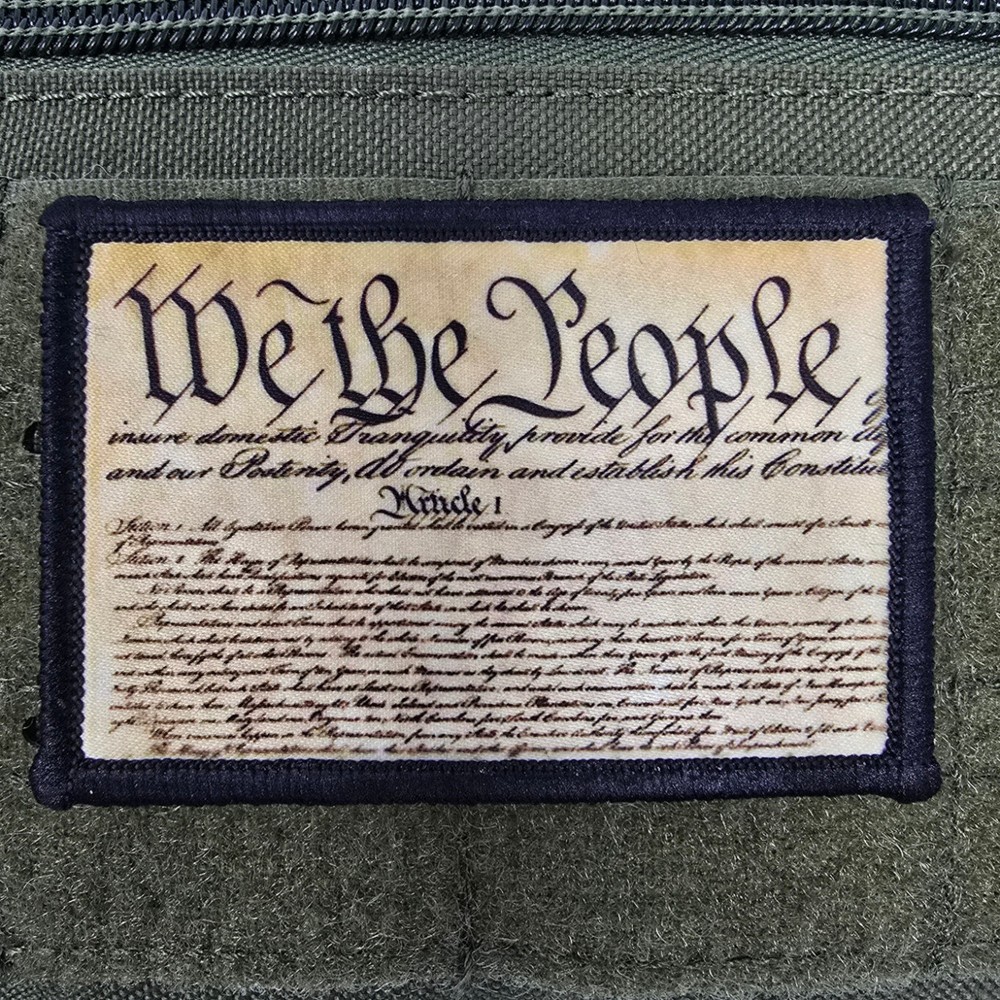 We The People Patch Constitution Moral Tactical Army USA Flag Hook & Loop