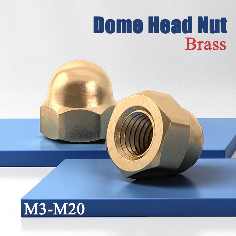 M3-M20 ​​Solid Brass Cap Nuts | Brass Cover Screw Nuts & Decorative Dome Caps