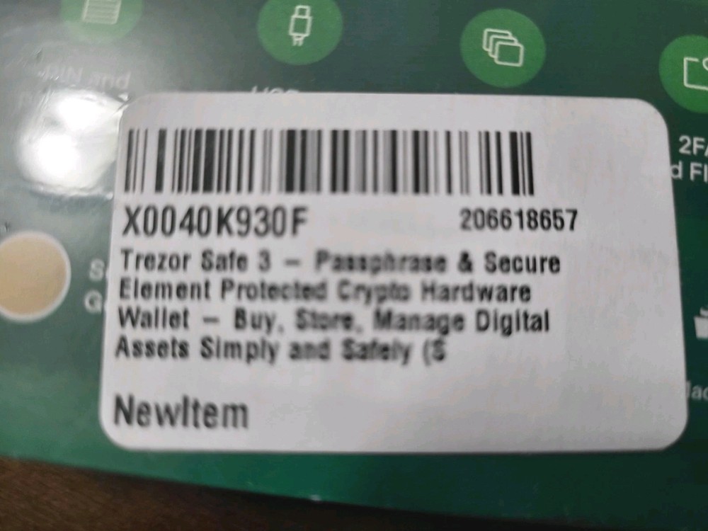 Trezor Safe 3 Universal Crypto Hardware Wallet with Secure Element & Passphrase
