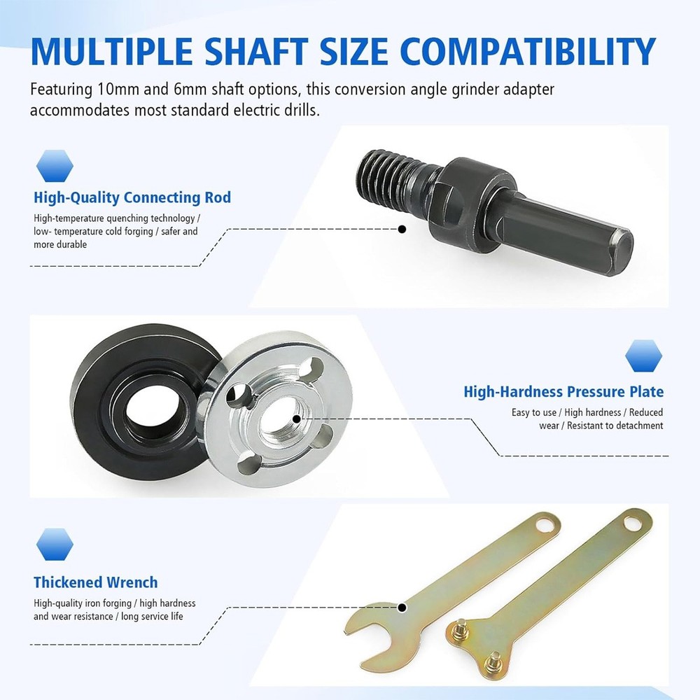Conversion 10mm Angle Grinding Adapter Connecting Rod Kit For Metal Deburring .