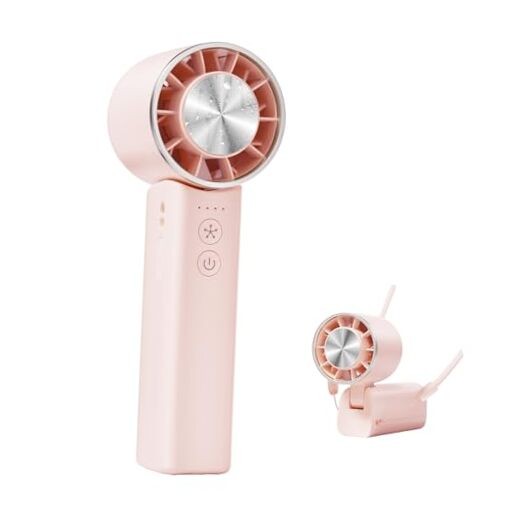 Hand Held Fan - 4 Speeds Adjustable Pink Updated Version