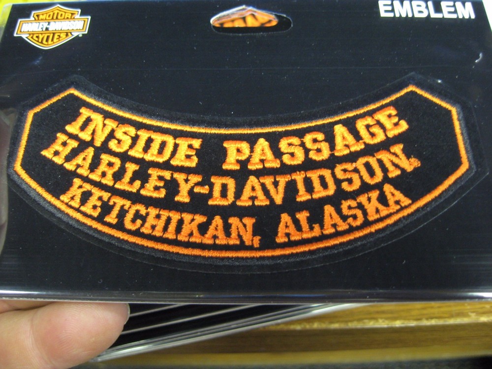 Harley Davidson Emblem 5" Sew On Shoulder Patch Inside Passage Ketchikan Alaska