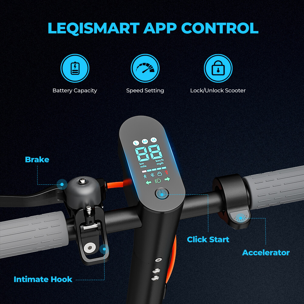 ELECTRIC SCOOTER ADULTS FOLDABLE E SCOOTER WITH APP & DOUBLE SHOCK ABSORPTION