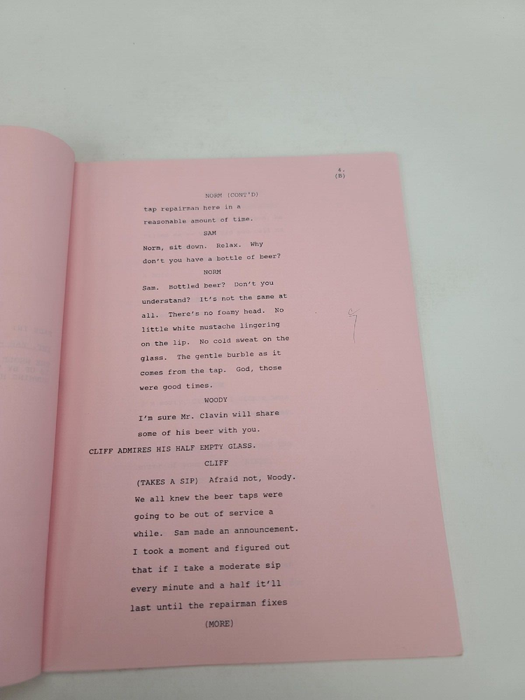 CHEERS / David Angell 1993 TV Script, Tom Berenger "The Guy Can't Help It"
