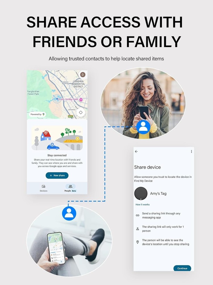 2-Pack Android Tracker Tags - Find Hub Compatible, Waterproof & Compact