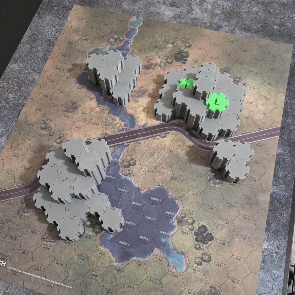 Battletech Grassland 2 - 3D Interlocking Terrain