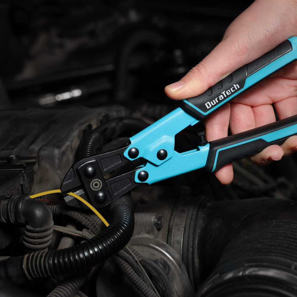 8-Inch Mini Bolt Cutter with Bi-Material Ergonomic Handle Grip, Security Lock, C