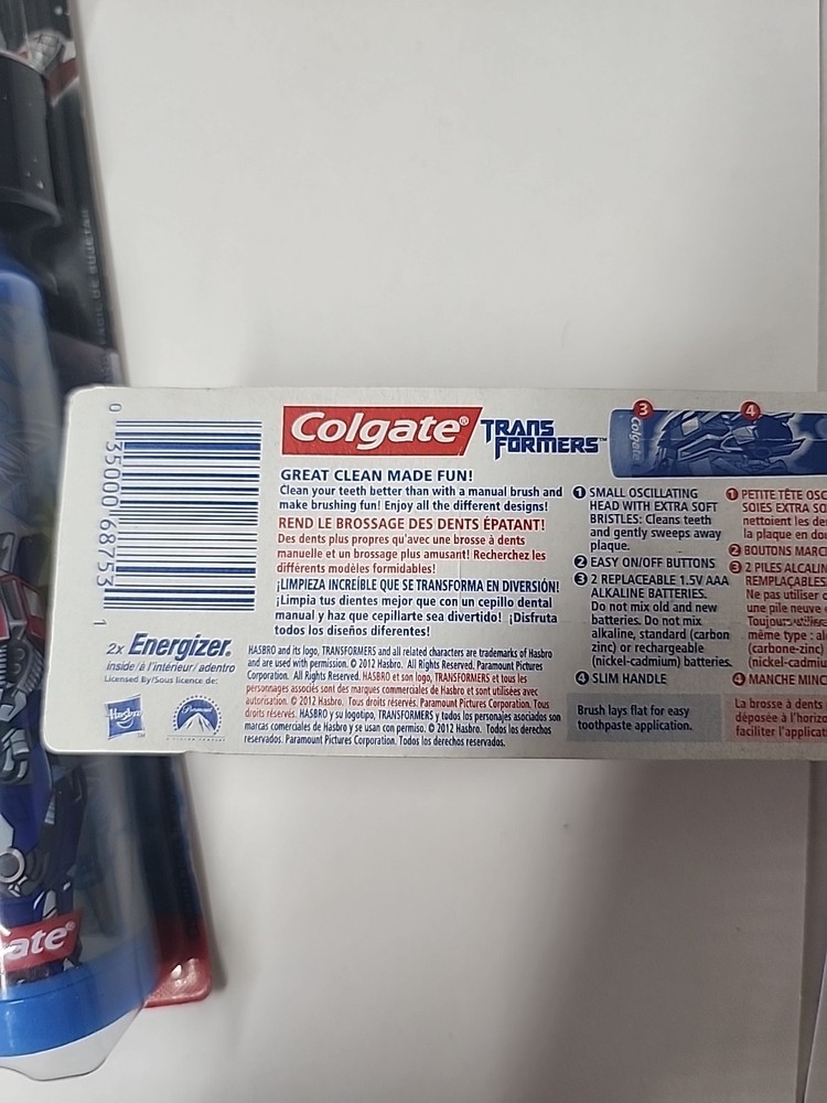 Transformers Colgate Kids Powered Toothbrush Ages 3+ - 2 Pcs