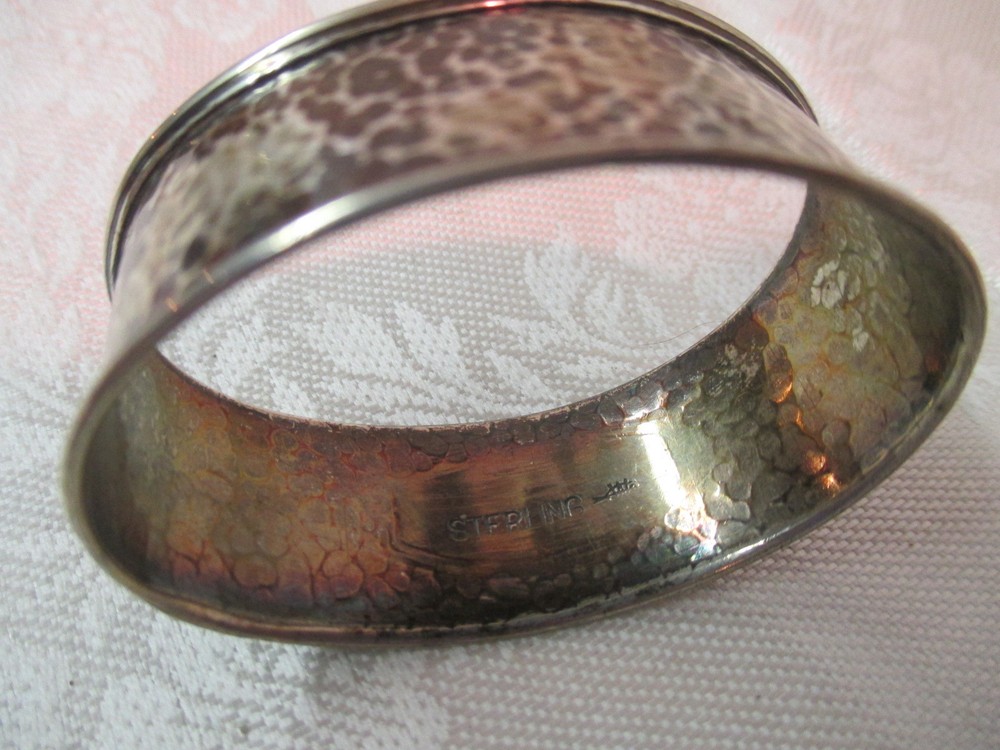 Antique Webster Sterling Napkin Ring hammered Silver