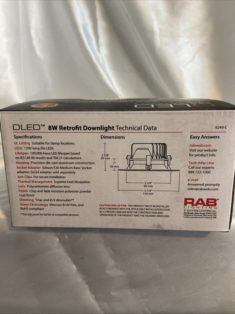 Rab Lighting 4” Dimmable LED Retrofit Warm 3000k