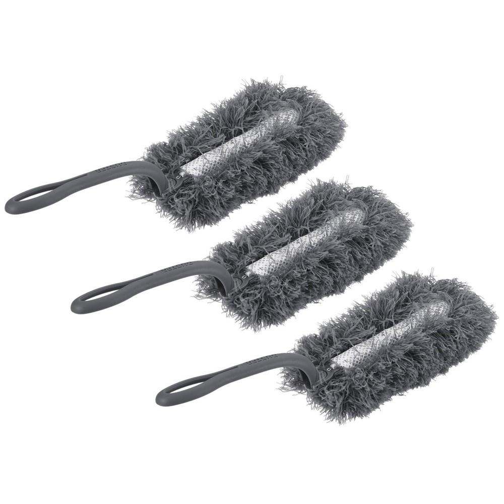 Microfiber Dust Reusable Feather Dust, Grey, 3pcs