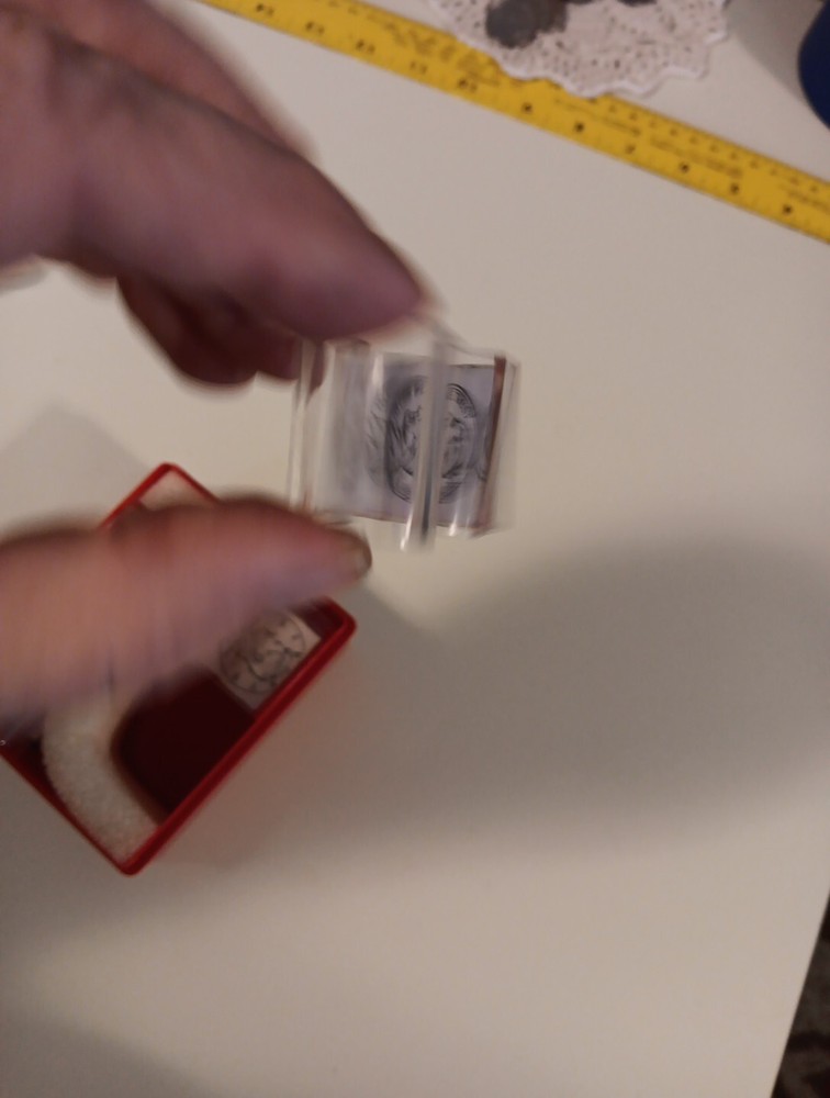 Learning Resources 5 Coins, Tails, Rubber Stamps w/ Red Plastic Case
