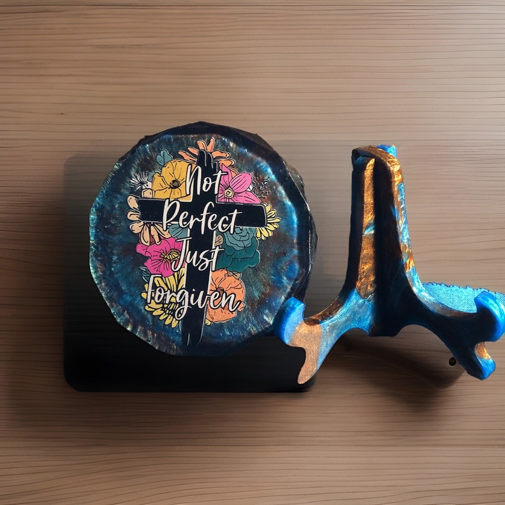 Religious plaque on stand￼