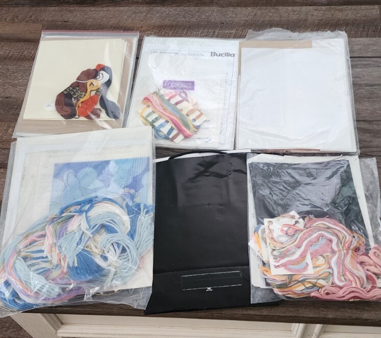 6 Opened Needlepoint Kits Not Sure If Everything Is There