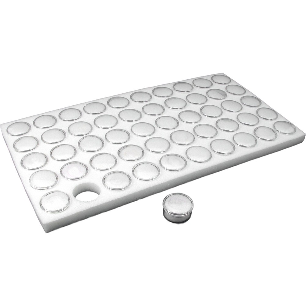 White Plastic Stackable Jewelry Display Tray w/ White 50 Gem Jar Insert