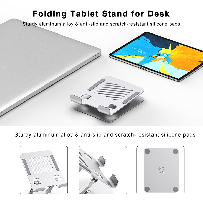 Metal 360°Adjustable Phone Tablet Stand Desk Holder Mount Cradle For iPhone iPad