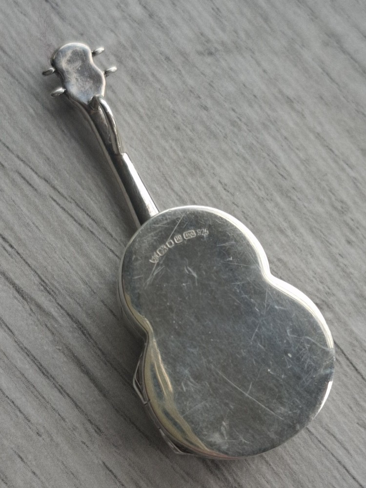 Vintage Sterling Silver Snuff Box Pendant