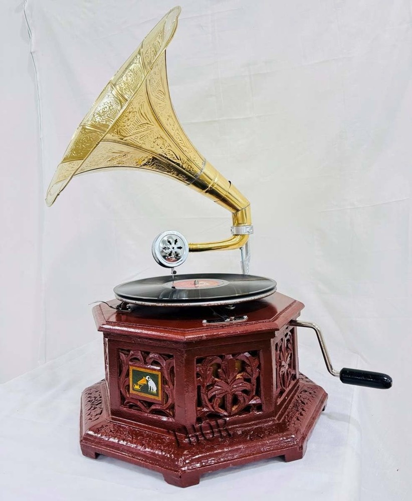 Antique Gramophone, Fully Functional Working Phonograph, win-up record player