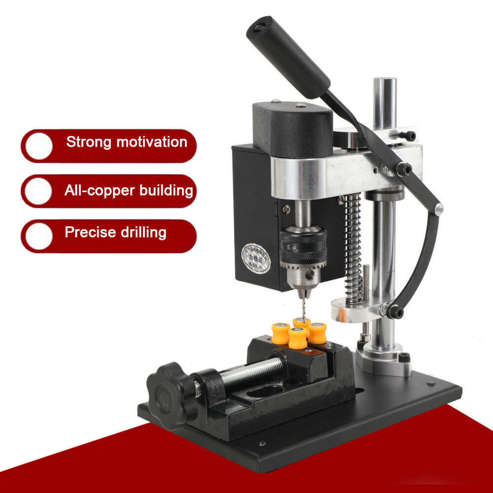 Mini Bench Drill Press, B10 Chuck 7-Speed Small Benchtop Drilling Machine