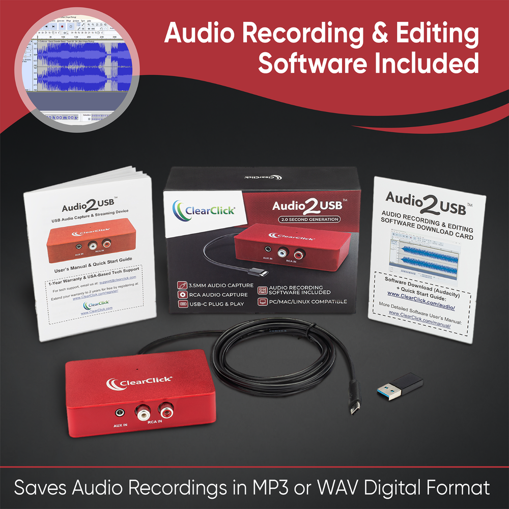 ClearClick Audio to USB 2.0 (Second Generation) Audio Capture Device Card Cable