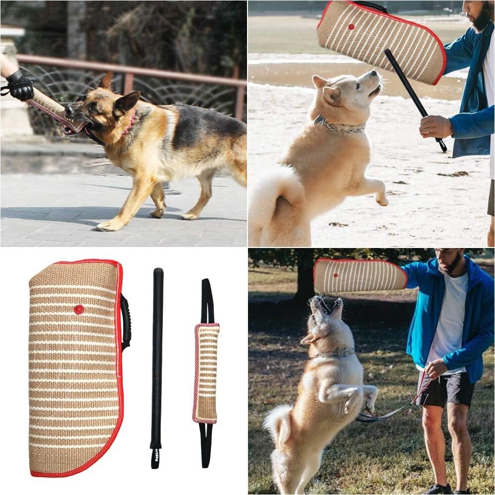Professional Dog Training Set: Bite Sleeve, Tug Pillow & Stick for Small Breeds