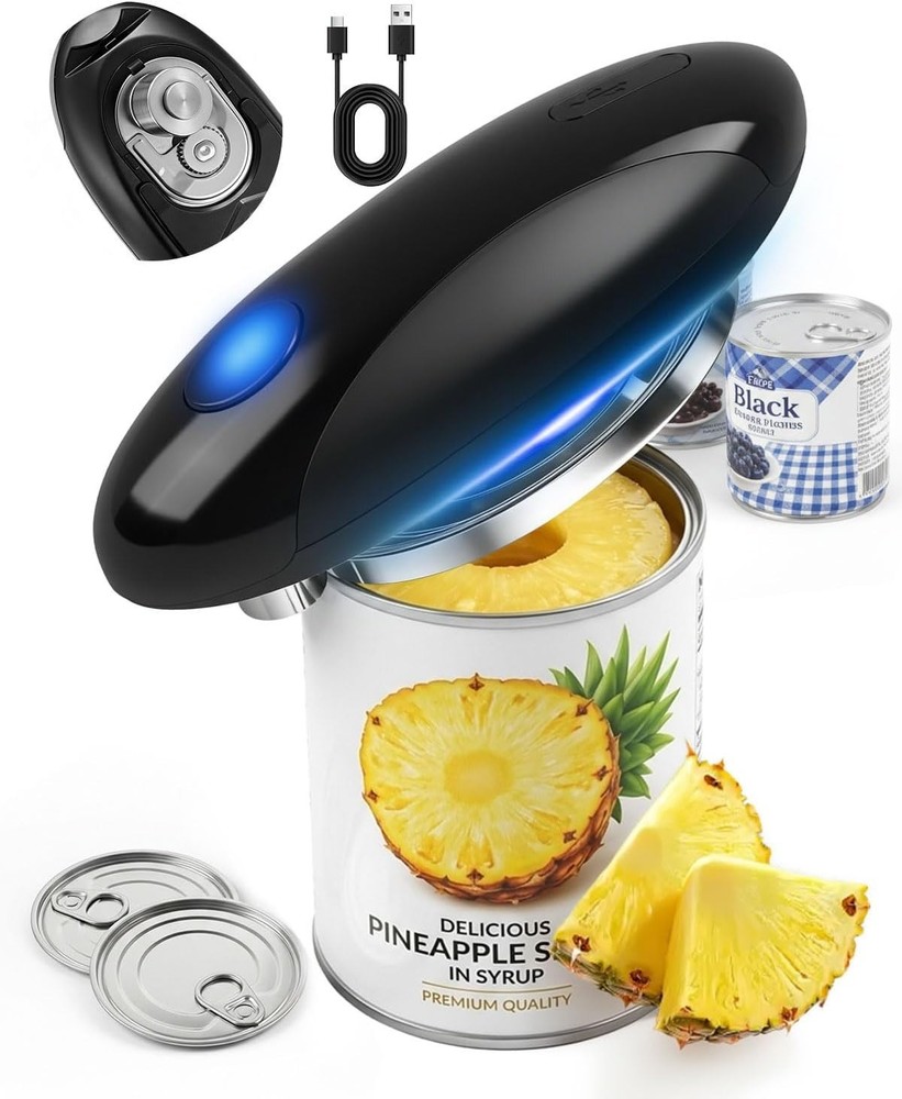 Electric Can Opener One Touch Automatic Smooth Edge Senior Friendly