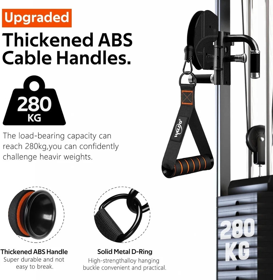 WALITO Exercise Handles, Replacement Cable Machine Attachments for Home Gym Equi
