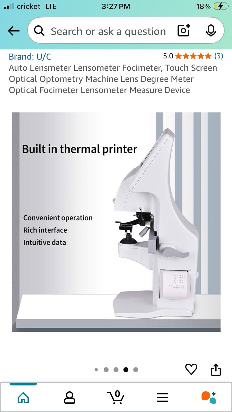 Auto Lensmeter Lensometer Focimeter Touchscreen Measure Device W/ Thermal Print