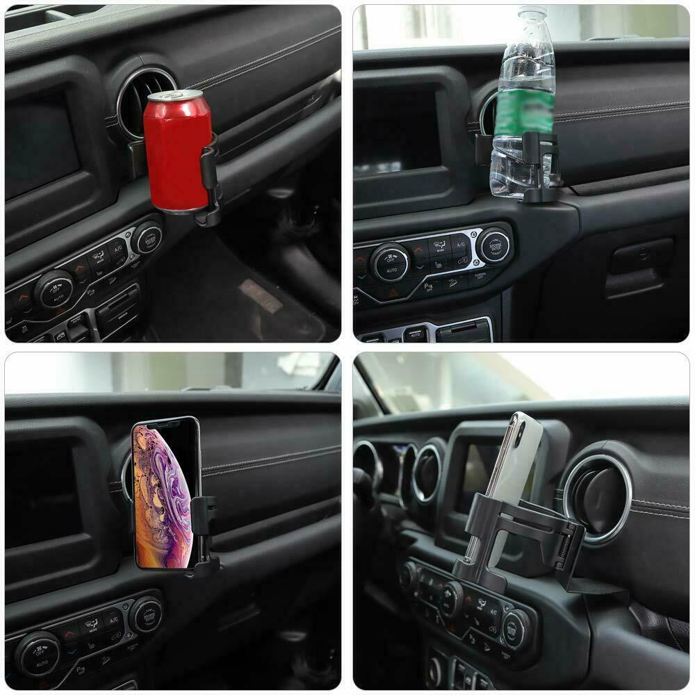 Multi-Function Adjustable Cup Holder Phone Mount Bracket For Jeep Wrangler JK